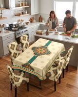 Juego De Mantel Antimanchas 140x220 + 6 Fundas De Silla 10