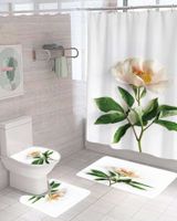 Juego 5 piezas con Cortina de baño de Tela Poliéster y  Forro de Ducha de Plástico J-24