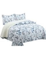 Cubrecama Quilt con sherpa king blanco 250 x 270 cm J18