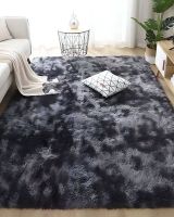 Alfombra peluda Suave 200 x 300 cm Primera Calidad Negro Jaspeado