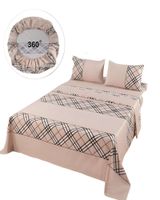 SET DE SABANAS DISEÑO ESTAMPADO 2 PLAZAS CAFÉ