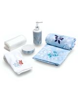 Juego Set de Baño en Caja 6 Piezas Cortina, Toalla y Jaboneras Mashini A09