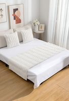 PIECERA DE CAMA DECORATIVA MODELO BAMBÚ BLANCO