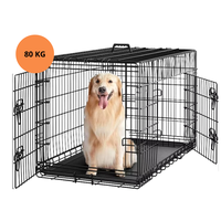 Canil Para Perros Desarmable 2 Puertas - Jaula Max 80 Kg