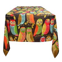 Mantel Rectangular buho fondo negro 300 cm x 150 cm