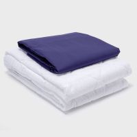 COMBO SABANA AZUL + CUBRECOLCHON 2 PLAZAS