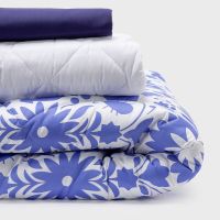 COMBO 50 PLUMON MEXICO REVERSIBLE AZUL 2 PLAZAS