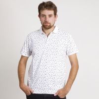 POLERA HOMBRE MC CUELLO POLO BLANCA / PLUMAS