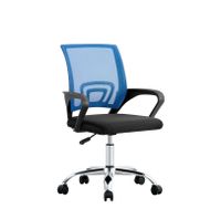 SILLA DE OFICINA EJECUTIVA NUEVA YORK ERGONOMICA RESPALDO MALLA AZUL BM-520MB