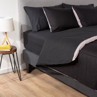 COMBO 24 PLUMON BICOLOR NEGRO GRIS 1.5 PLAZAS