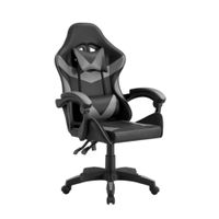 Silla Gamer Tokio Ergonómica Negro y Gris Reclinable Con Cojines