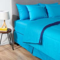 COMBO 52 PLUMON BICOLOR CELESTE AZUL 2 PLAZAS