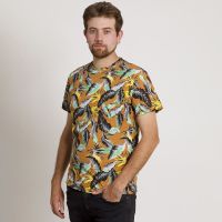 POLERA HOMBRE HAWAIANA MANGA CORTA CAFE