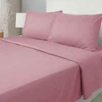 JUEGO DE SABANAS ARTHOME 1.5 PLAZA ROSADA CON RELIEVE - MICROFIBRA 80G