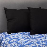 Plumon Mexico Azul 2 Pl + Pack Almohadas Negra Arthome
