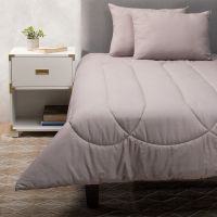 Plumon Gris Negro 2 Pl + Pack Almohadas Gris Arthome