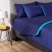 COMBO 46 PLUMON BICOLOR AZUL CELESTE 2 PLAZAS