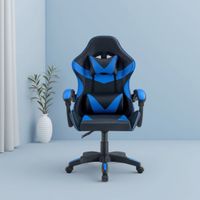 Silla Gamer Tokio Ergonómica Negro y Azul Reclinable Con Cojines
