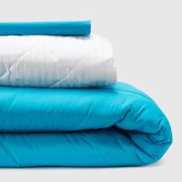 COMBO 17 PLUMON BICOLOR CELESTE AZUL 1.5 PLAZAS