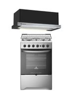 Kit Cocina A Gas 4 Platos Inox M 785 T + Campana MX 6270