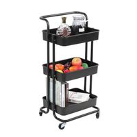 Carrito Organizador 3 Niveles Lumax con Ruedas Negro