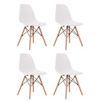 Set 4 Silla Eames Dsw Clasica Blanca