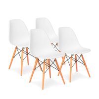 Set 4 Silla Eames Dsw Clasica Blanca