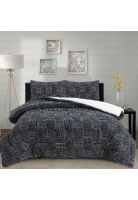 Cubrecama Corderito Termico Lineas Negras 1.5P