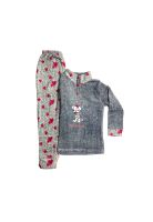 Pijama Niña Corazones T4 Gris