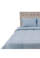 Plumon Termico King Microfibra Color Gris Plata