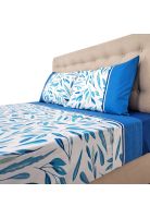 Sábanas 144H Estampadas Flores De Invierno Azules King