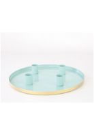 Candelabro Bandeja Verde Velas 2,2 Cm De Diámetro