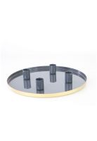 Candelabro Bandeja Gris Velas 2,2 Cm De Diámetro