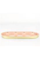 Candelabro Ovalado Color Rosa - Velas 2,2 Cm Diametro