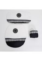 Set 4 Piezas Textil De Baño Microfibra Bordado Mandala