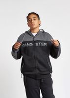 Teen Poleron Zip Hoodie Pionner Negro Gangster