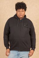 Plus Poleron Full Zipper Fleece Ouut Negro Gangster