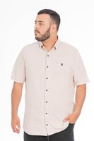 Plus Camisa Camisa Textura Berri Beige