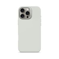 Funda silicona antimicrobial Magsafe iPhone 16 Pro Max Gris