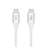 Cable USB-C a USB-C 240W de 2.0 Mt trenzado Belkin Blanco