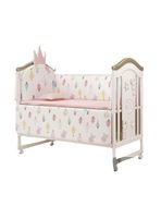 Cuna Colecho Madera Con Mudador Mosquitero Lubabycas Rosada