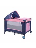 Cuna Corral Con Mudador Mosquitero Colchón Rosada LuBabycas