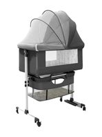 Cuna Colecho Con Mudador Y Accesorios Lubabycas Gris