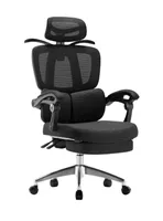 Silla De Escritorio Reclinable Reposapies E06Negra LuBabycas