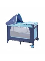 Cuna Corral Con Mudador Mosquitero Colchón Azul LuBabycas