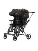 Coche Doble con Mesita de Comer Reclinable Negro LuBabycas