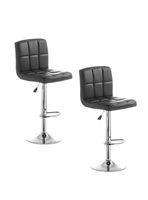 Pack 2 Sillas Piso Bar Negra Altura Regulable Ecocuero YC069