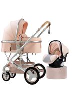Coche Travel System Con Accesorios Rosado LuBabycas