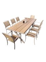 Juego De Comedor Exteriores 220CM Y 8 Sillas Impermeables