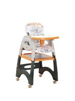 Silla De Comer Multifuncional Con Ruedas Naranja Lubabycas